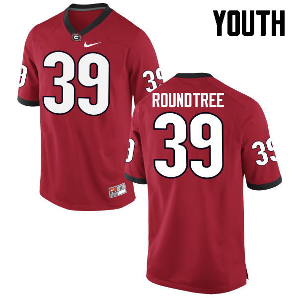 Georgia Bulldogs Youth Rashad Roundtree #39 Red Stitched College UGA Football Jersey 23GG011WP